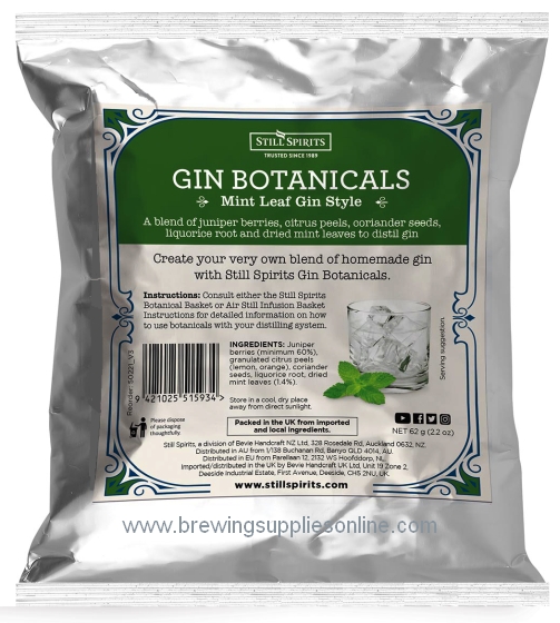 Brewing Supplies Online Still Spirits Mint Leaf Gin Botanicals